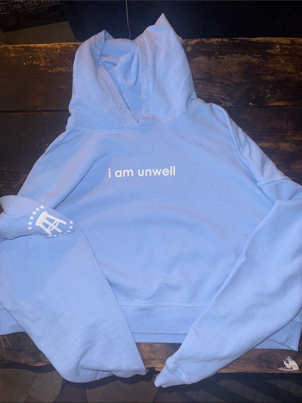 Call Her Daddy Unwell Light Blue Women’s Cropped Hoodie